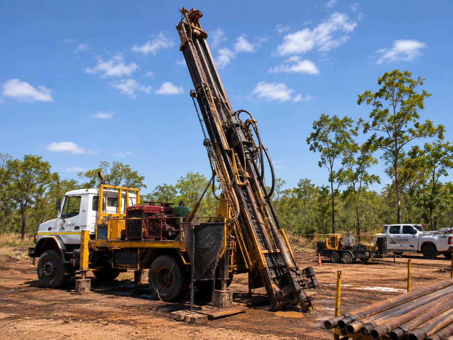 Jimbe Minerals drill rig on an active exploration site