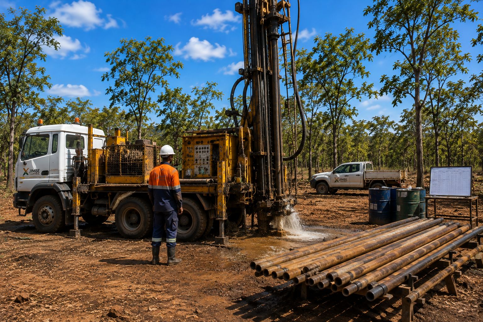 Illustrative photograph of water return at the collar during diamond drilling
