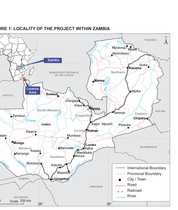 Locality of the Jimbe Project within Zambia, North-Western Province
